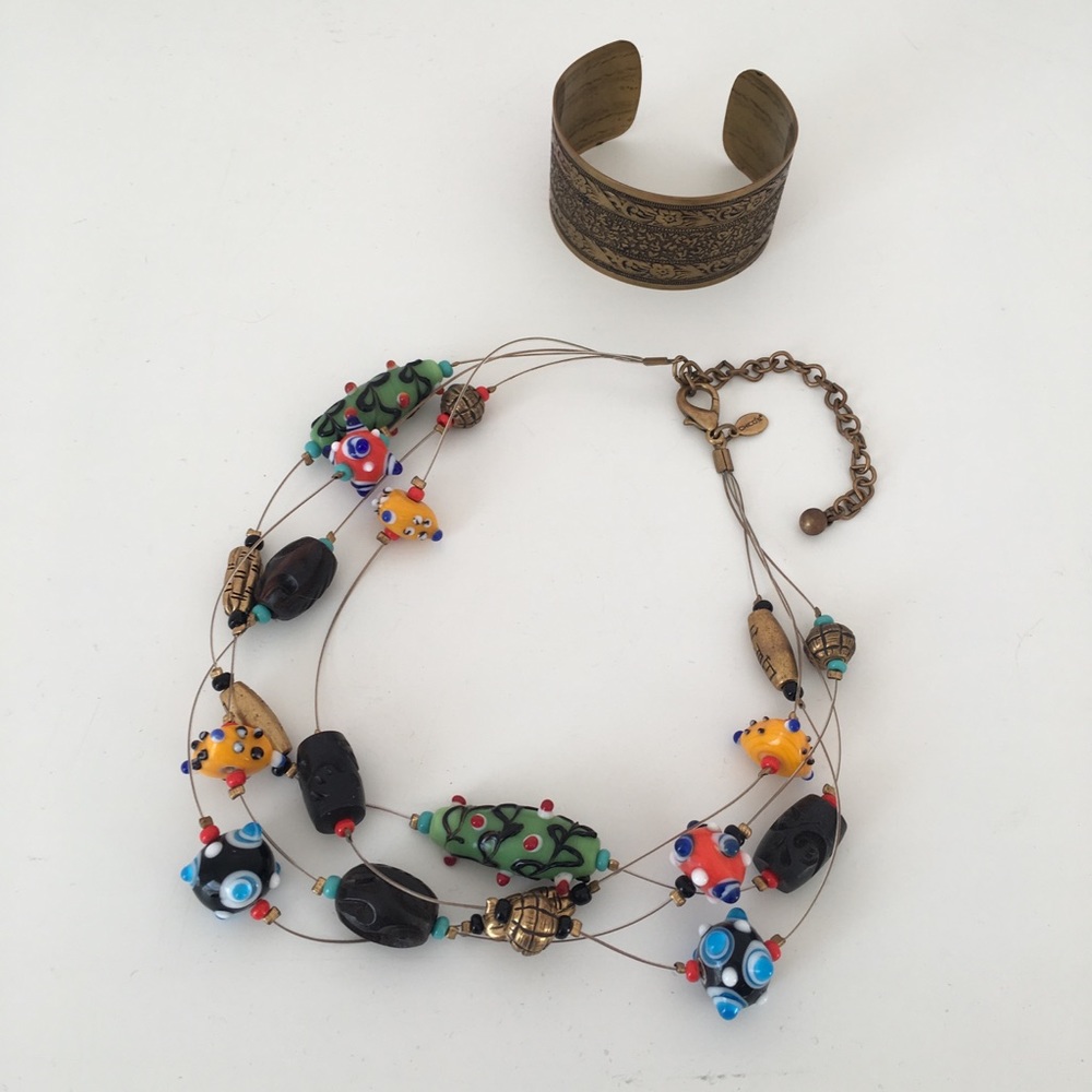 Chico’s beaded necklace and bracelet (sold as set)